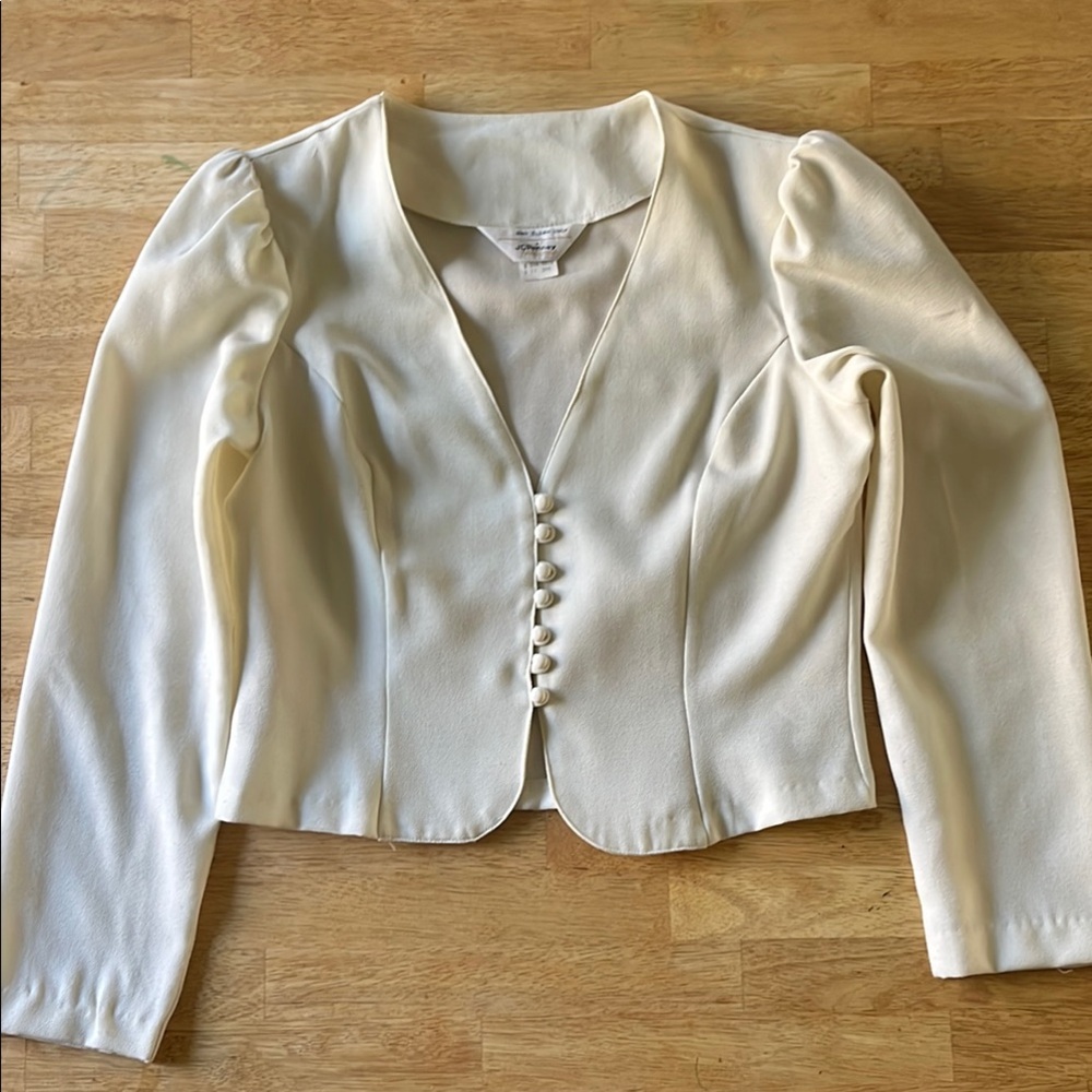jcpenney Cream Women's Tailored Button Front Blazer